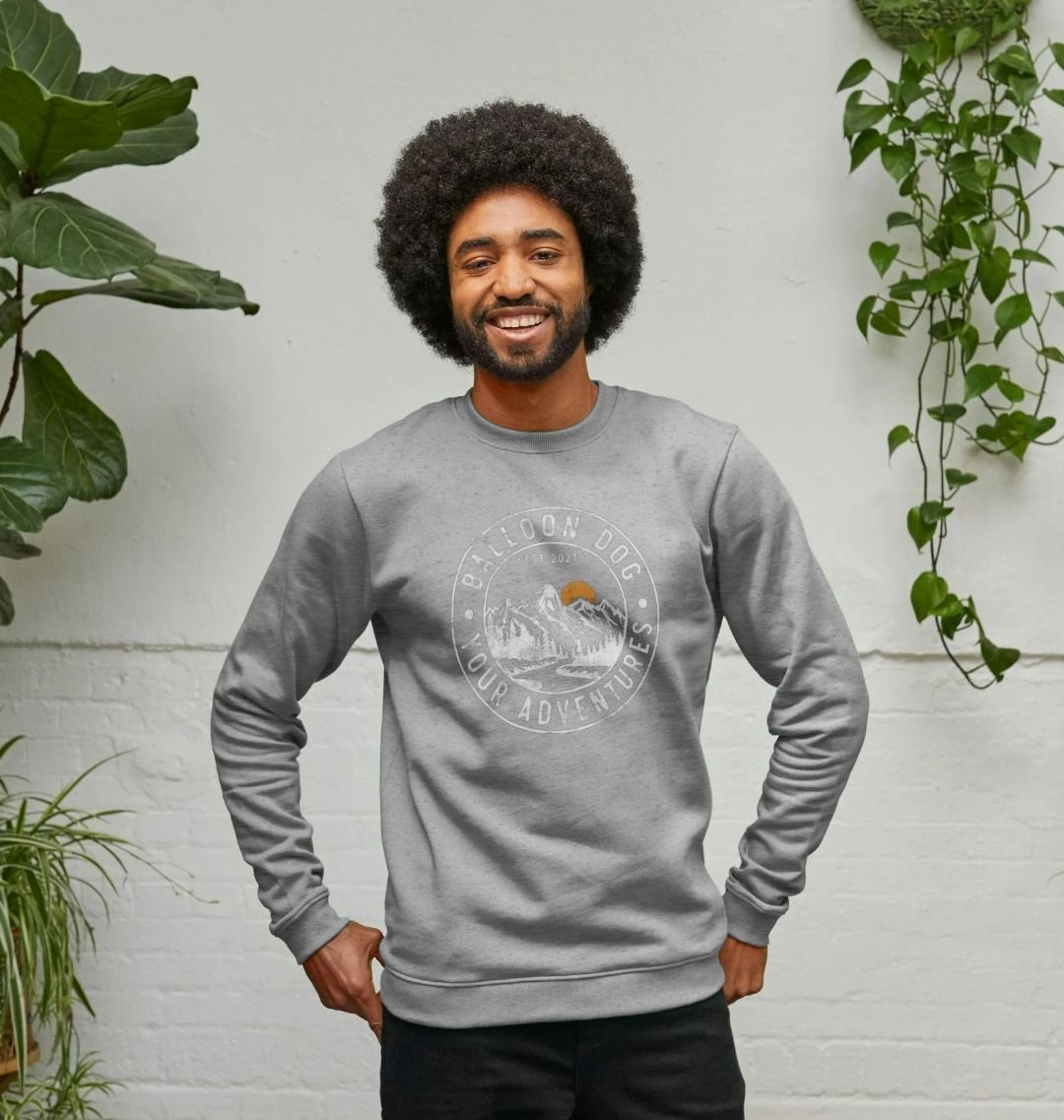 Crew Neck Sweatshirt With Faded Design And Back Print In White