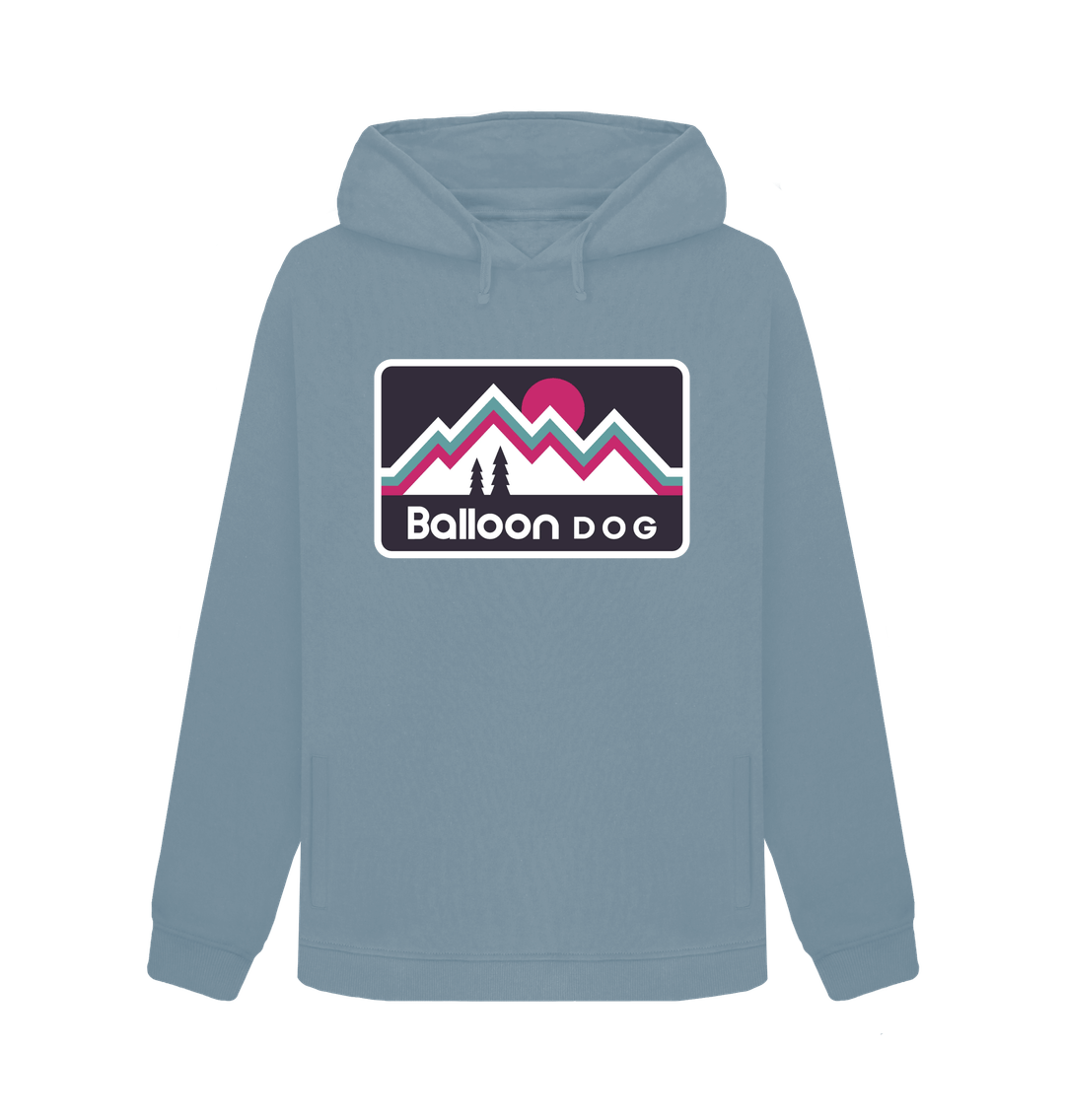 Stone Blue Retro Peaks v4 Pullover Hoodie