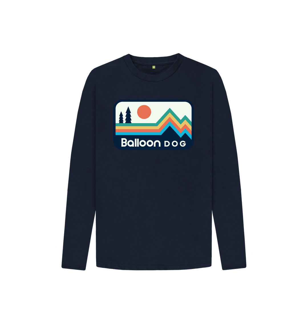 Navy Blue Retro Peaks v1 Long Sleeve T-shirt