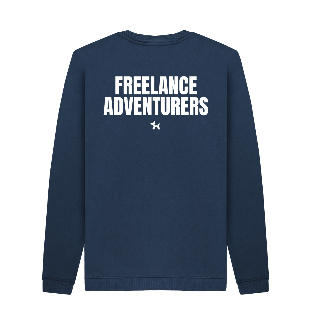 Navy Blue Printed Sweater Back