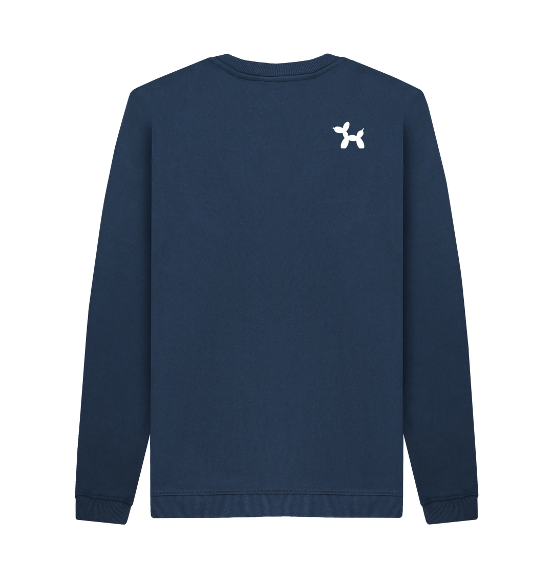 Navy Blue Printed Sweater Back
