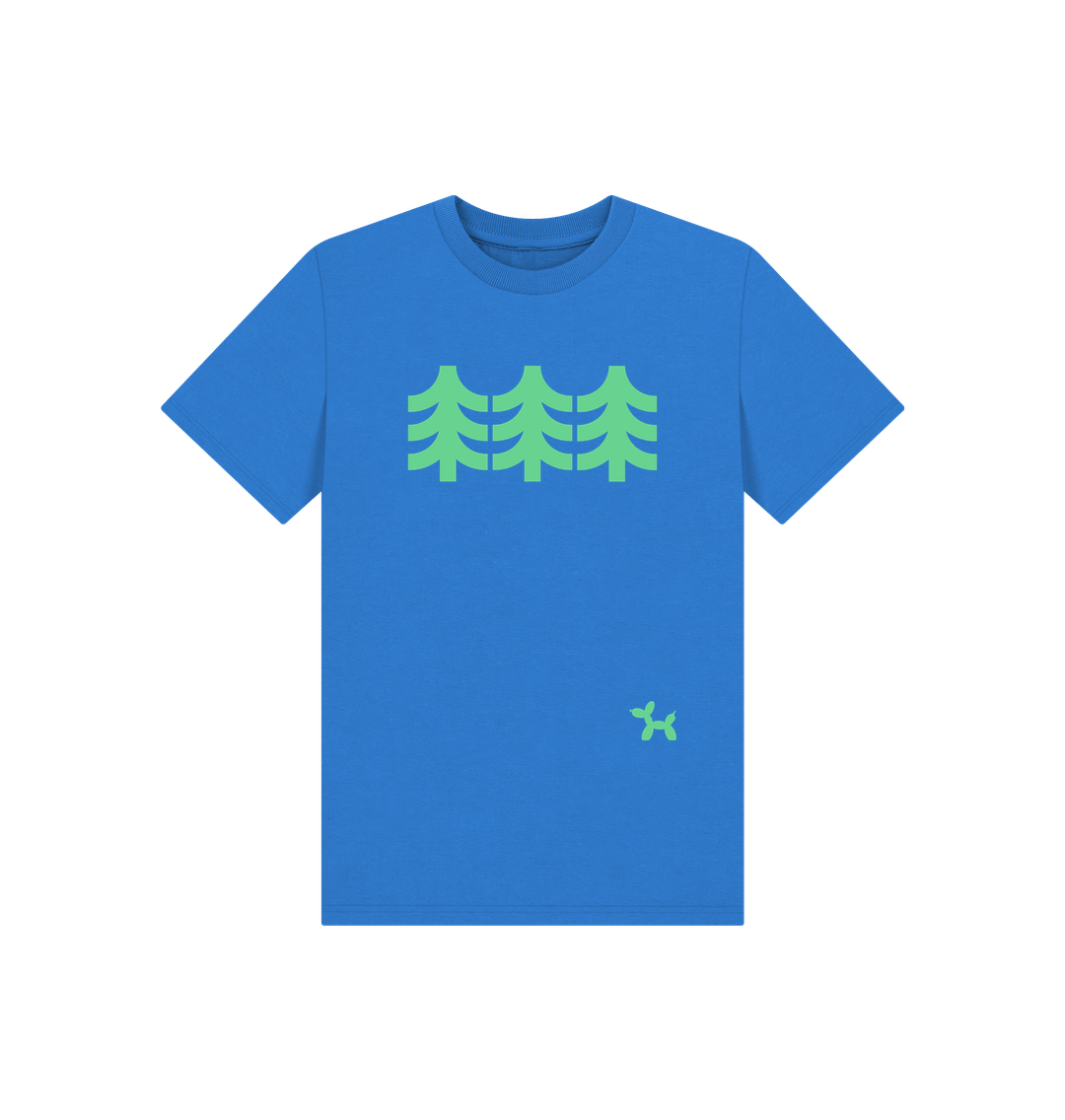 Bright Blue Simply Trees Organic Cotton T-shirt