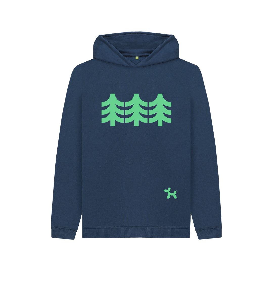 Navy Blue Simply Trees Organic Cotton Hoodie