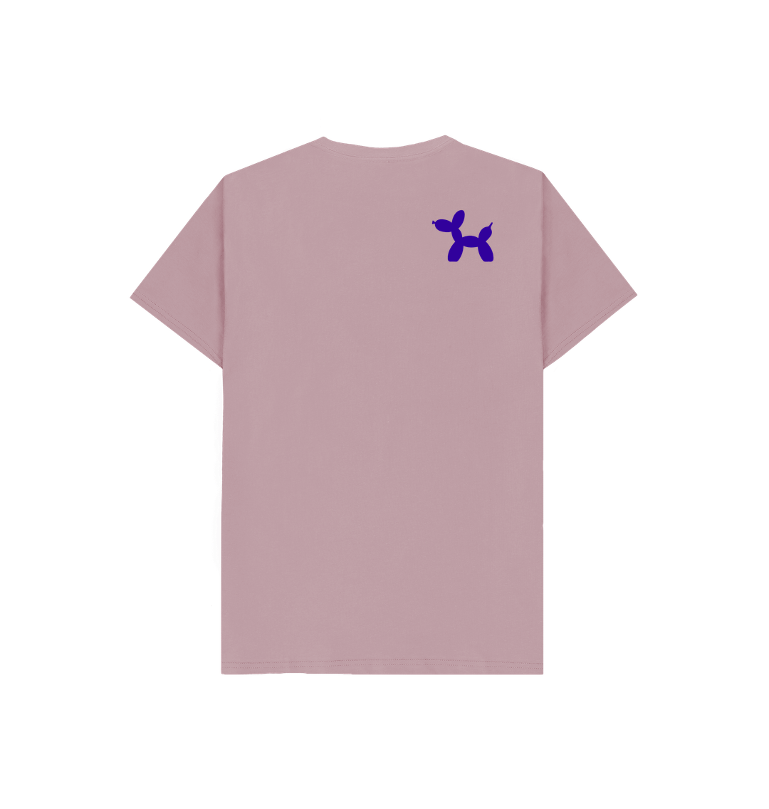 Organic Cotton Kids T-shirt With Back Print In Purple