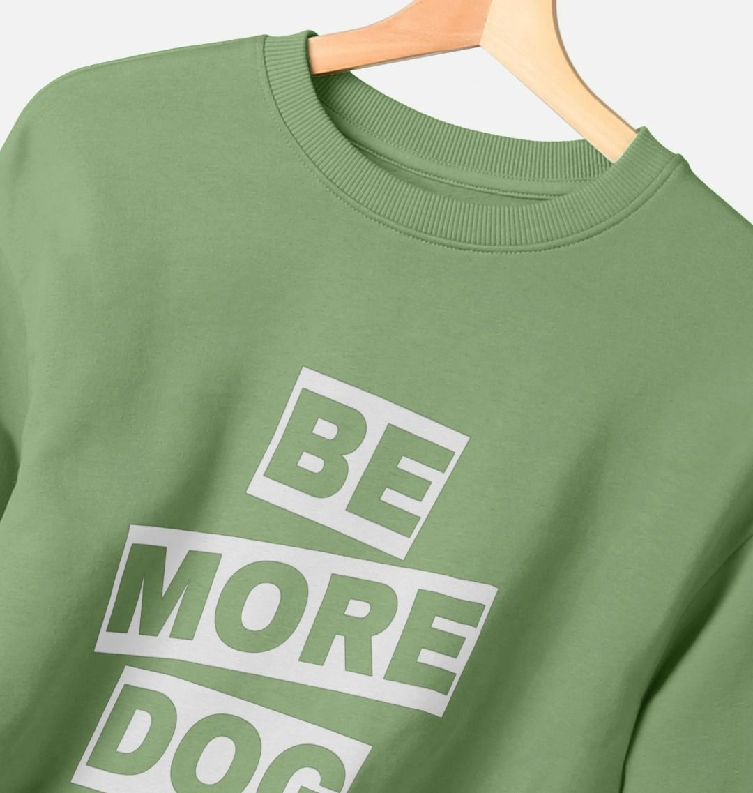 Be More Dog Oversized Crew Neck Sweatshirt With Back Print In White