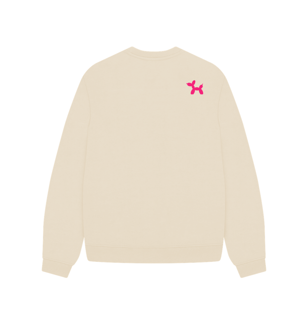 Hills And Thrills Oversized Crew Neck Sweatshirt With Back Print In Pink