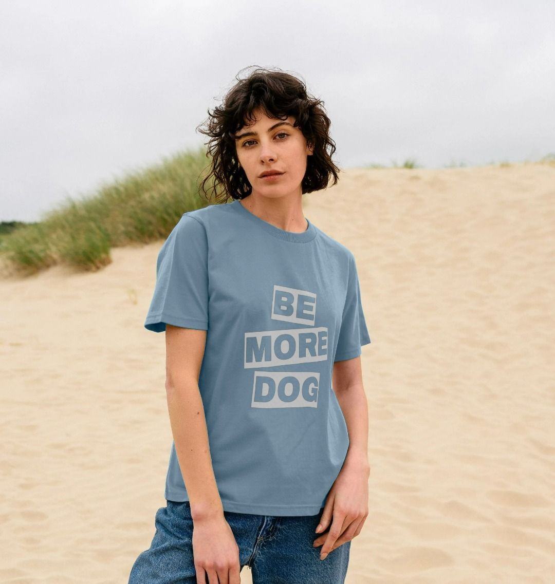 Be More Dog T-shirt With Back Print In White