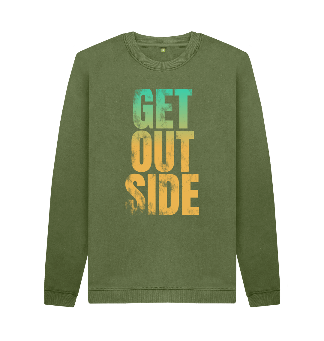 Khaki Printed Sweater Front