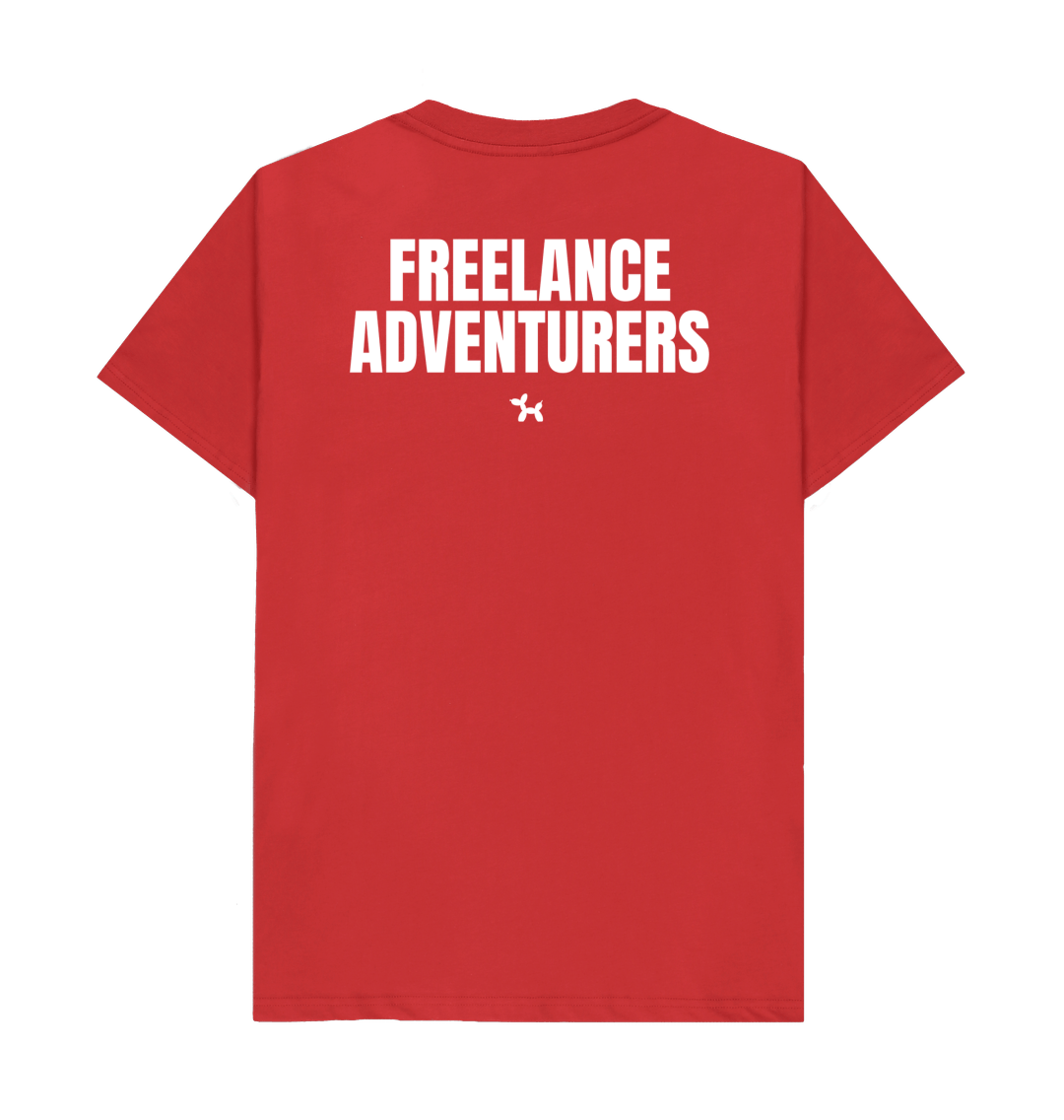 Freelance Adventurers T-shirt Back Print In White