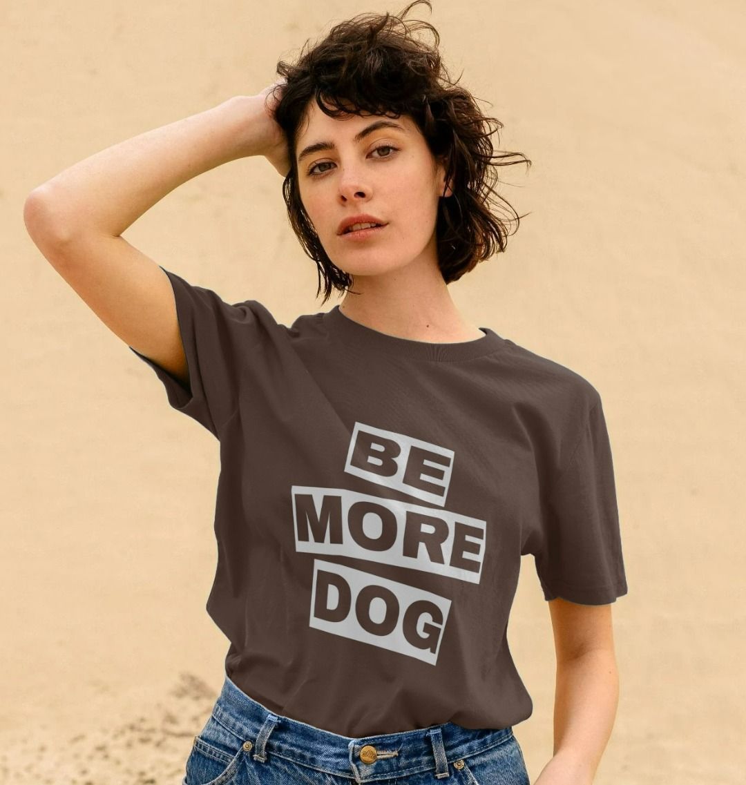 Be More Dog T-shirt With Back Print In White