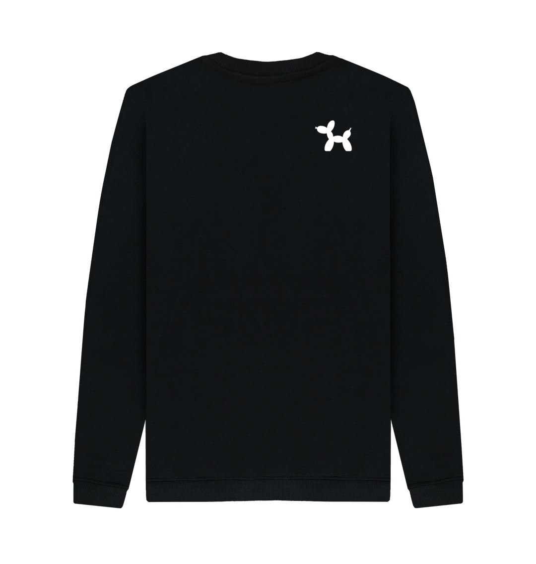 Black Printed Sweater Back