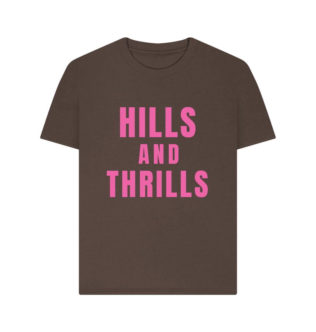 Chocolate Hills And Thrills Relaxed Fit T-shirt With Back Print In Pink