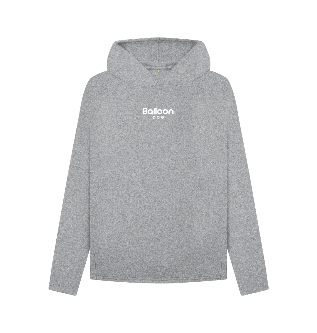 Athletic Grey Relaxed Fit Hoodie with Back Print In White