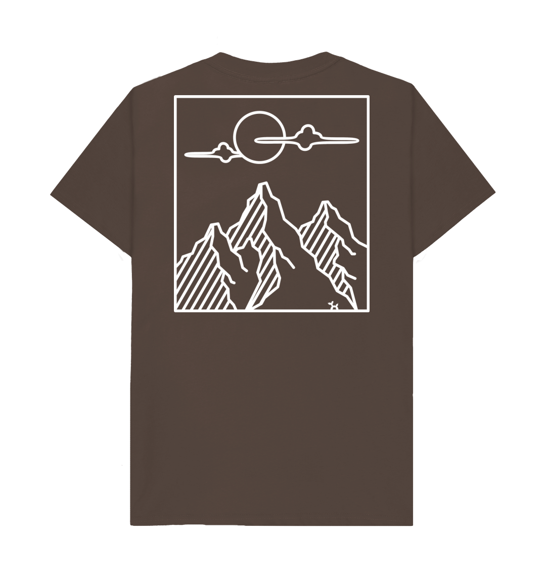 Mountains T-shirt With Back Print In White