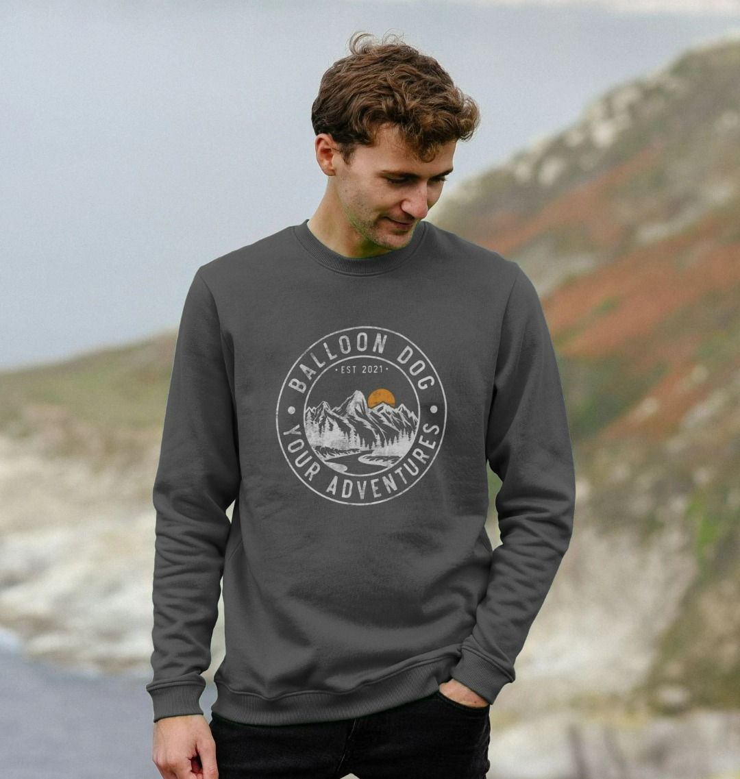 Crew Neck Sweatshirt With Faded Design And Back Print In White