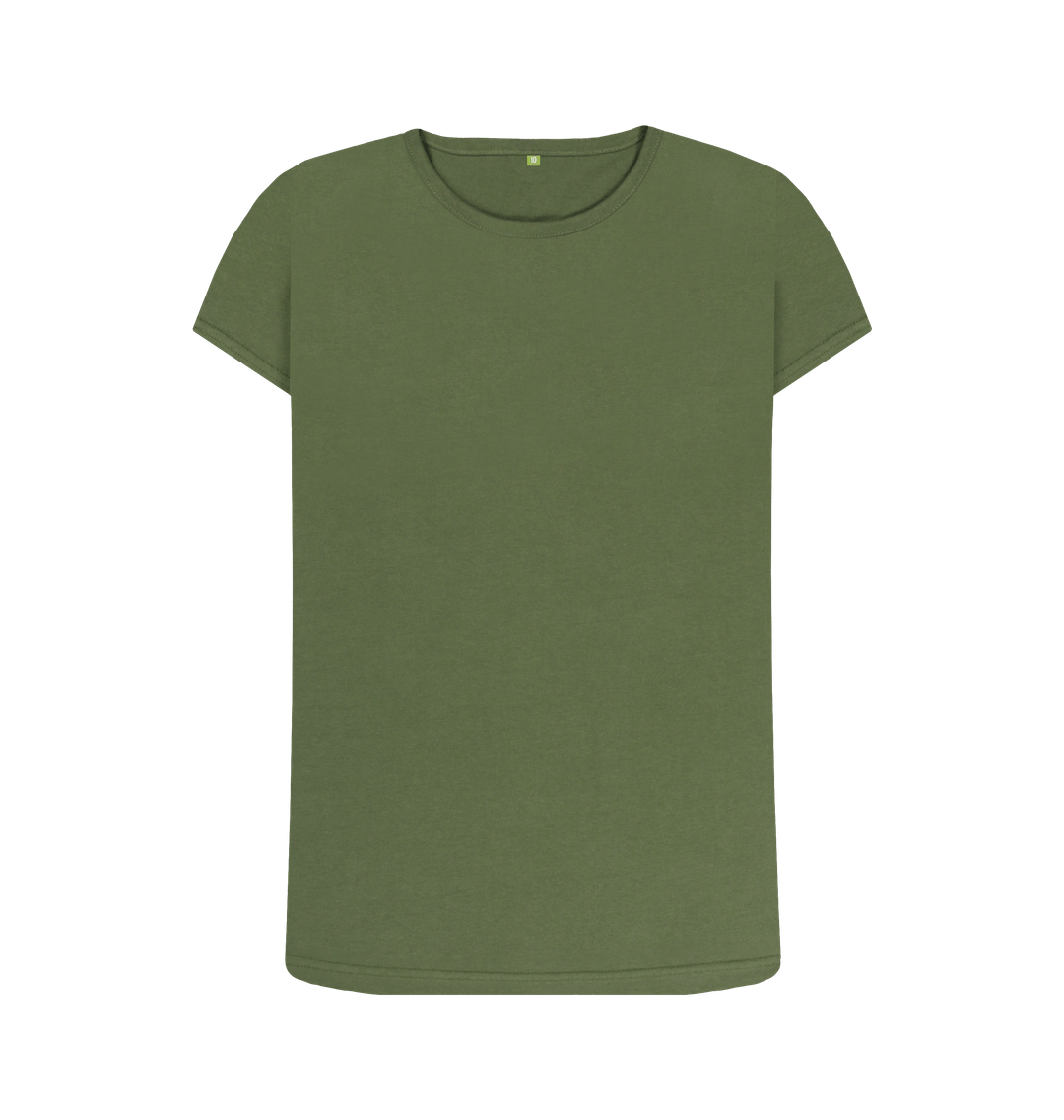 Khaki Plain & Simple Crew Neck T-shirt With The Dog On The Back