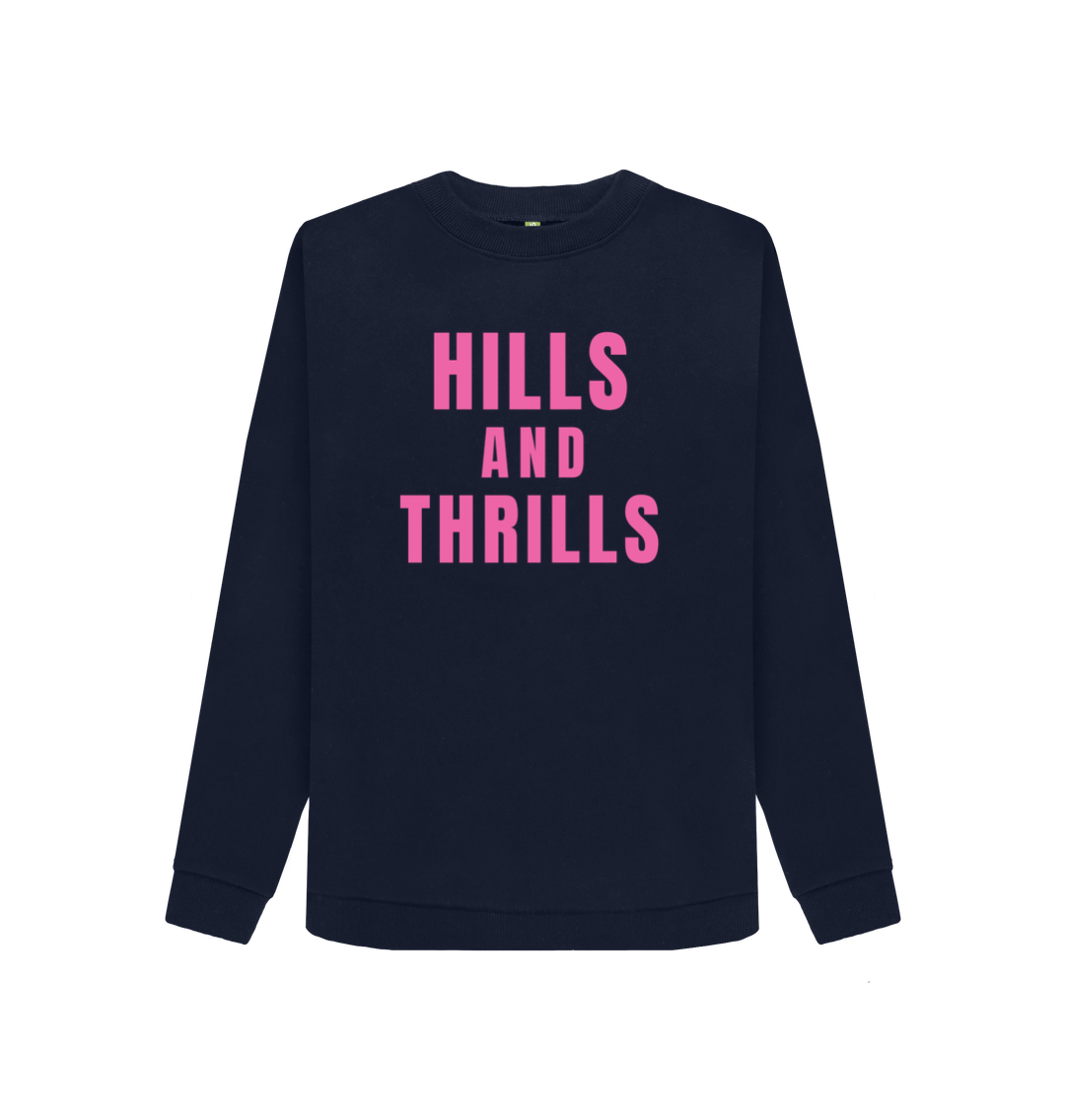 Navy Blue Printed Sweater Front