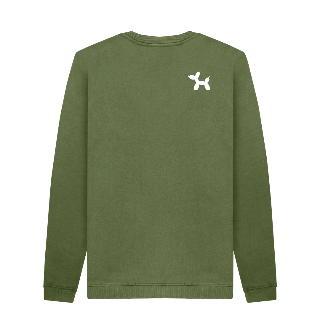 Khaki Printed Sweater Back