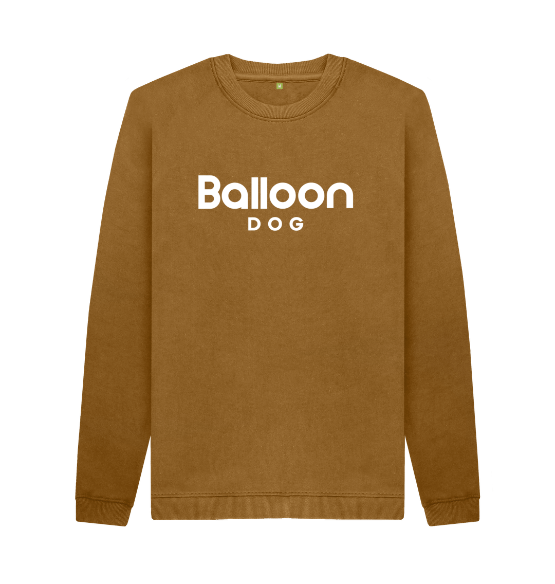 Brown Crew Neck Sweatshirt With Back Print In White 2