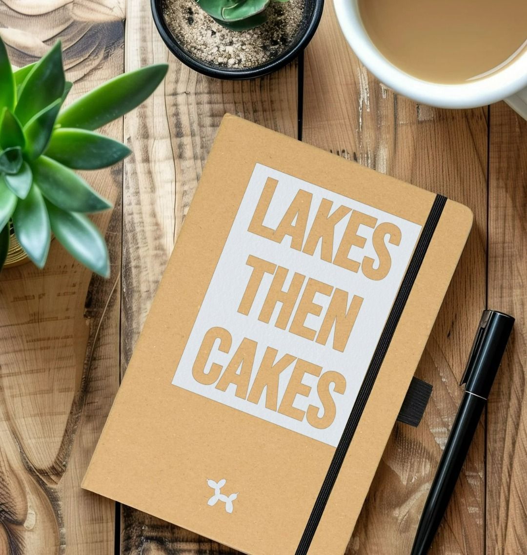 Lakes Then Cakes Recycled Notebook