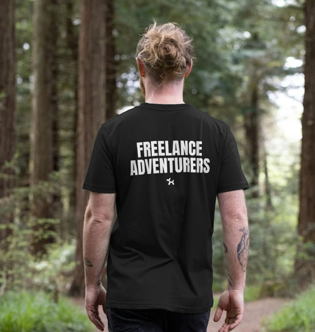 Freelance Adventurers T-shirt Back Print In White