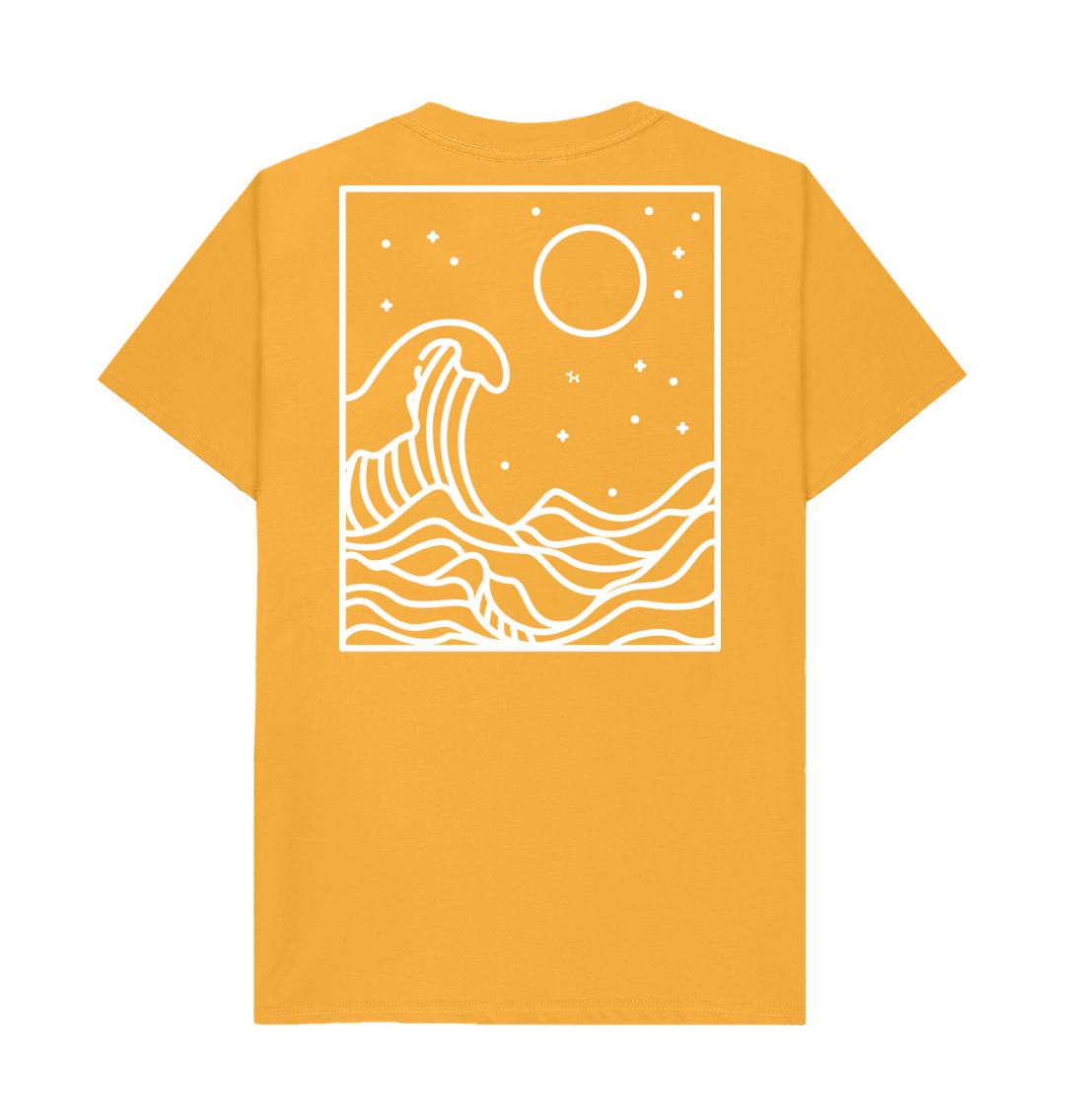 T-shirt Waves Back Print In White