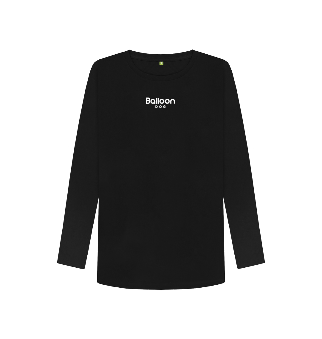 Black The Mountains Organic Cotton Long Sleeve T-shirt