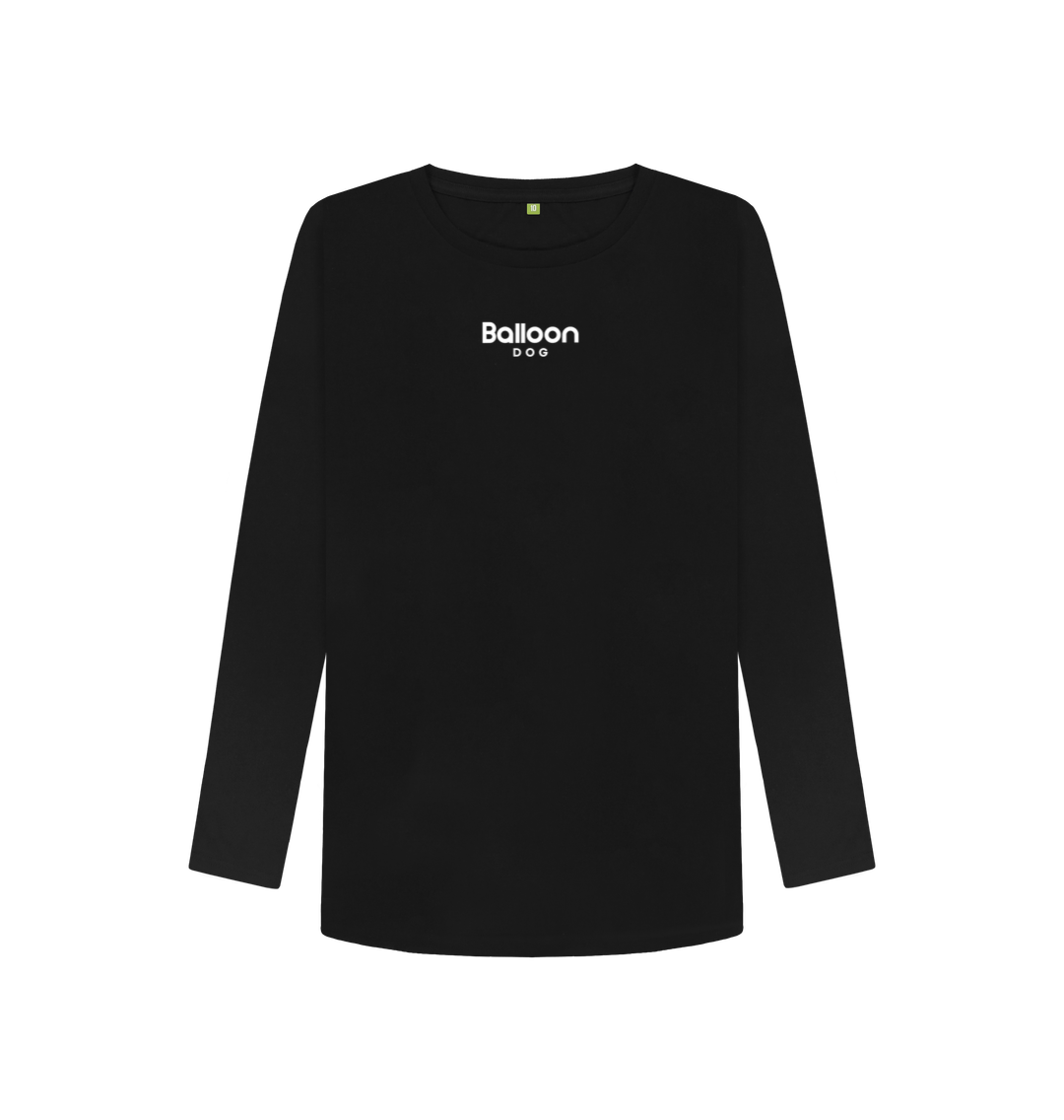 Black Printed Long Sleeve T Shirt Front