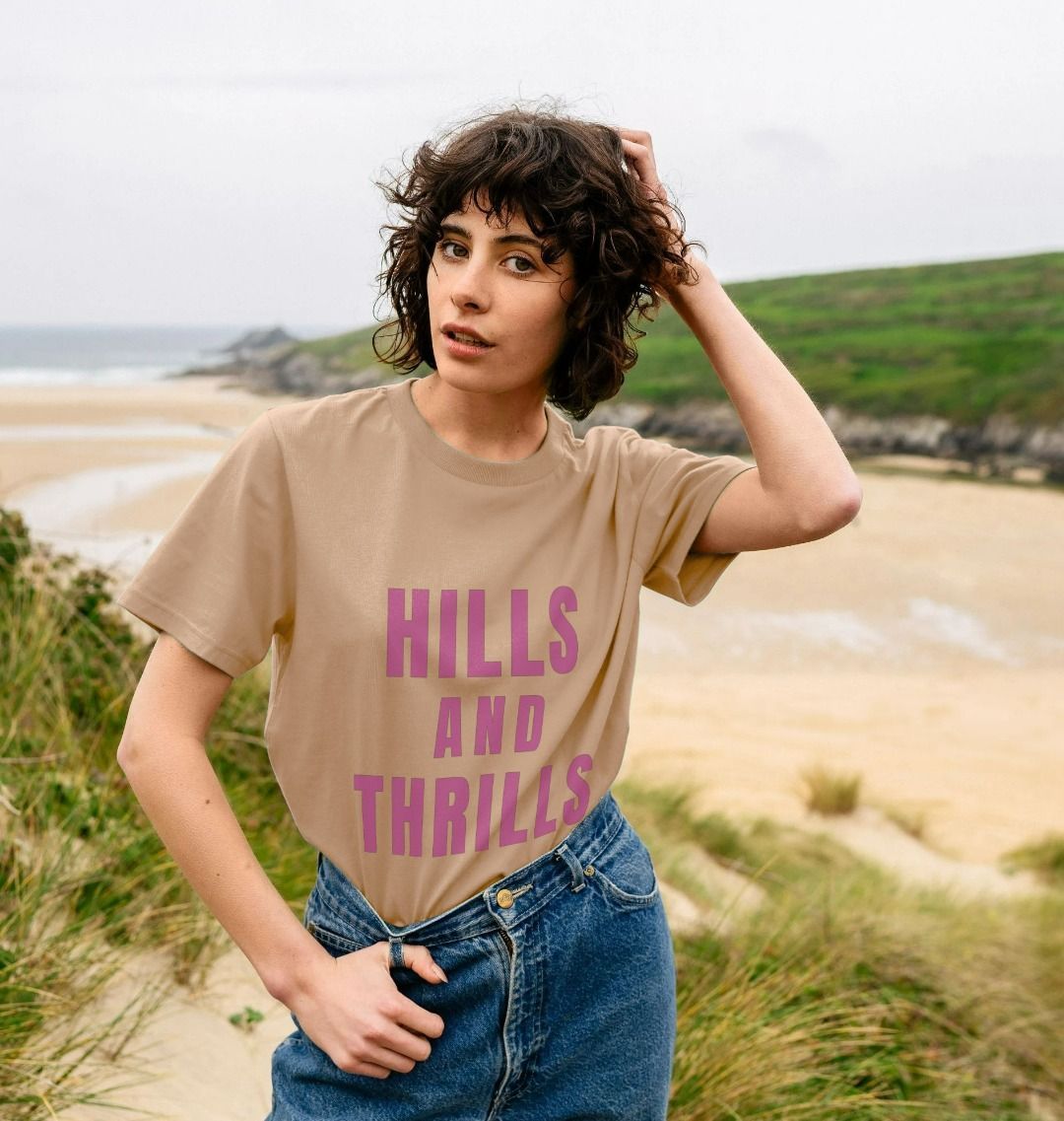 Hills And Thrills T-shirt With Back Print In Pink