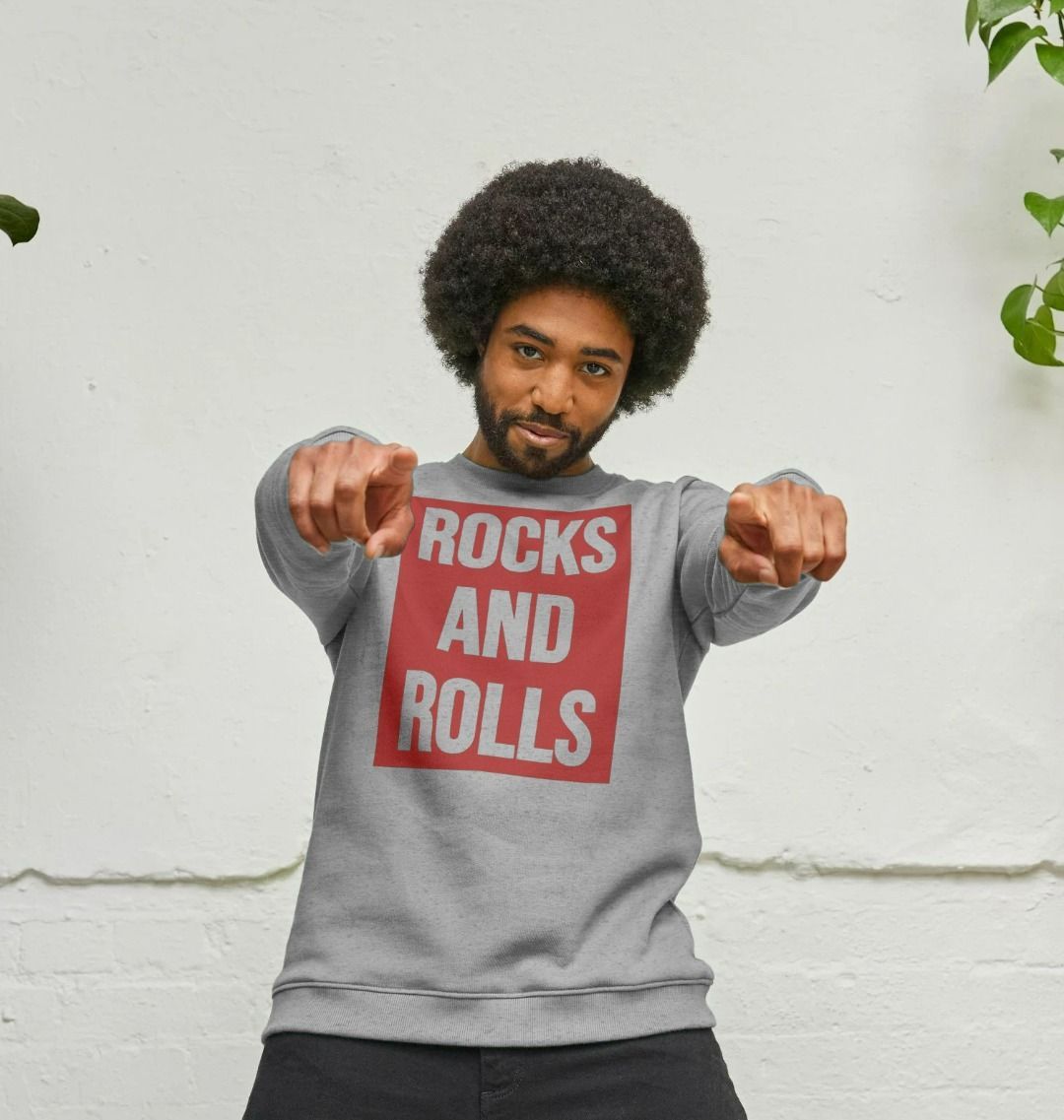 Rocks And Rolls Crew Neck Sweatshirt With Back Print In Red