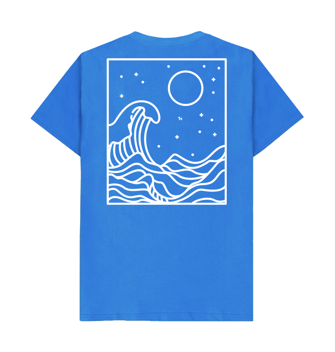 T-shirt Waves Back Print In White