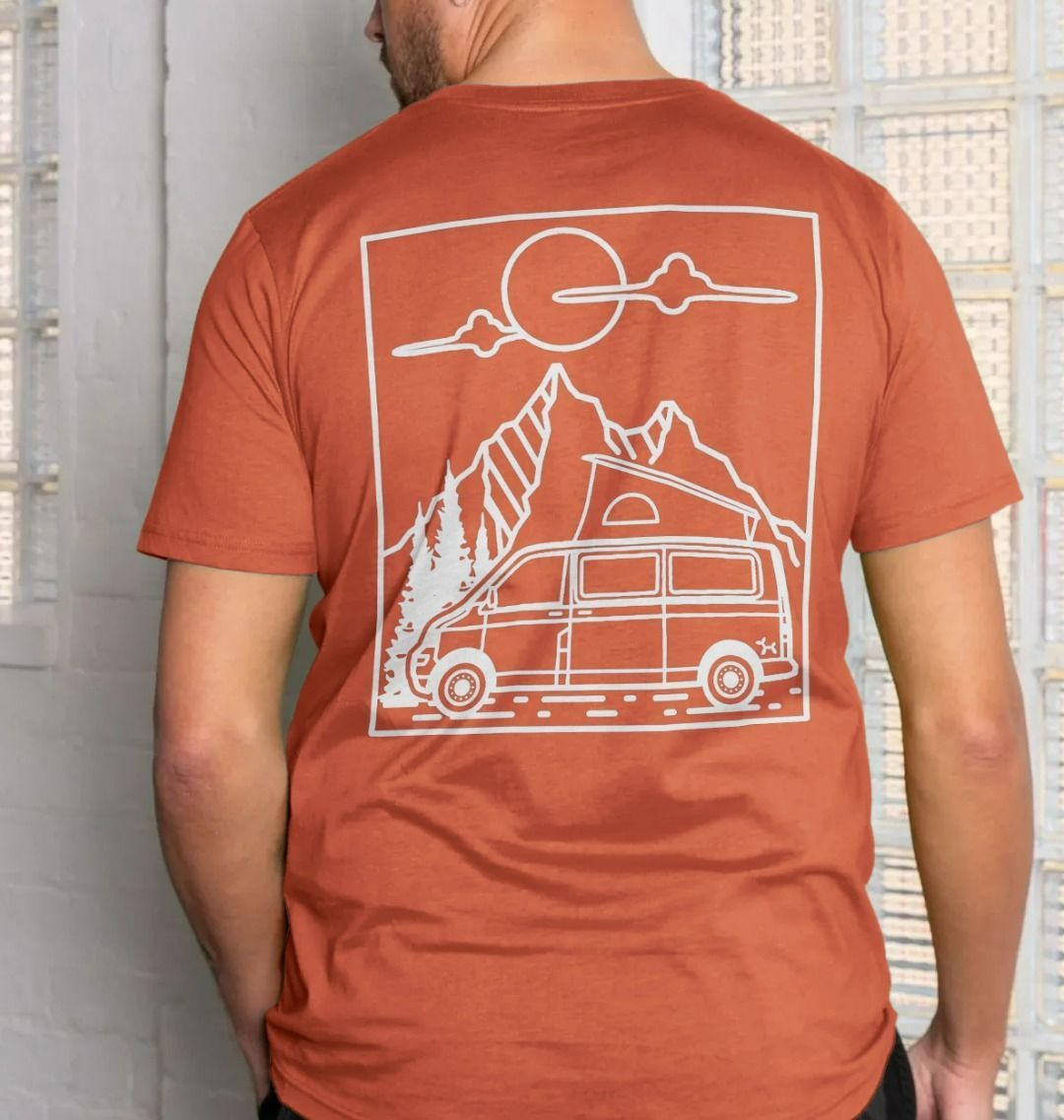 T-shirt Camper Van Back Print In White