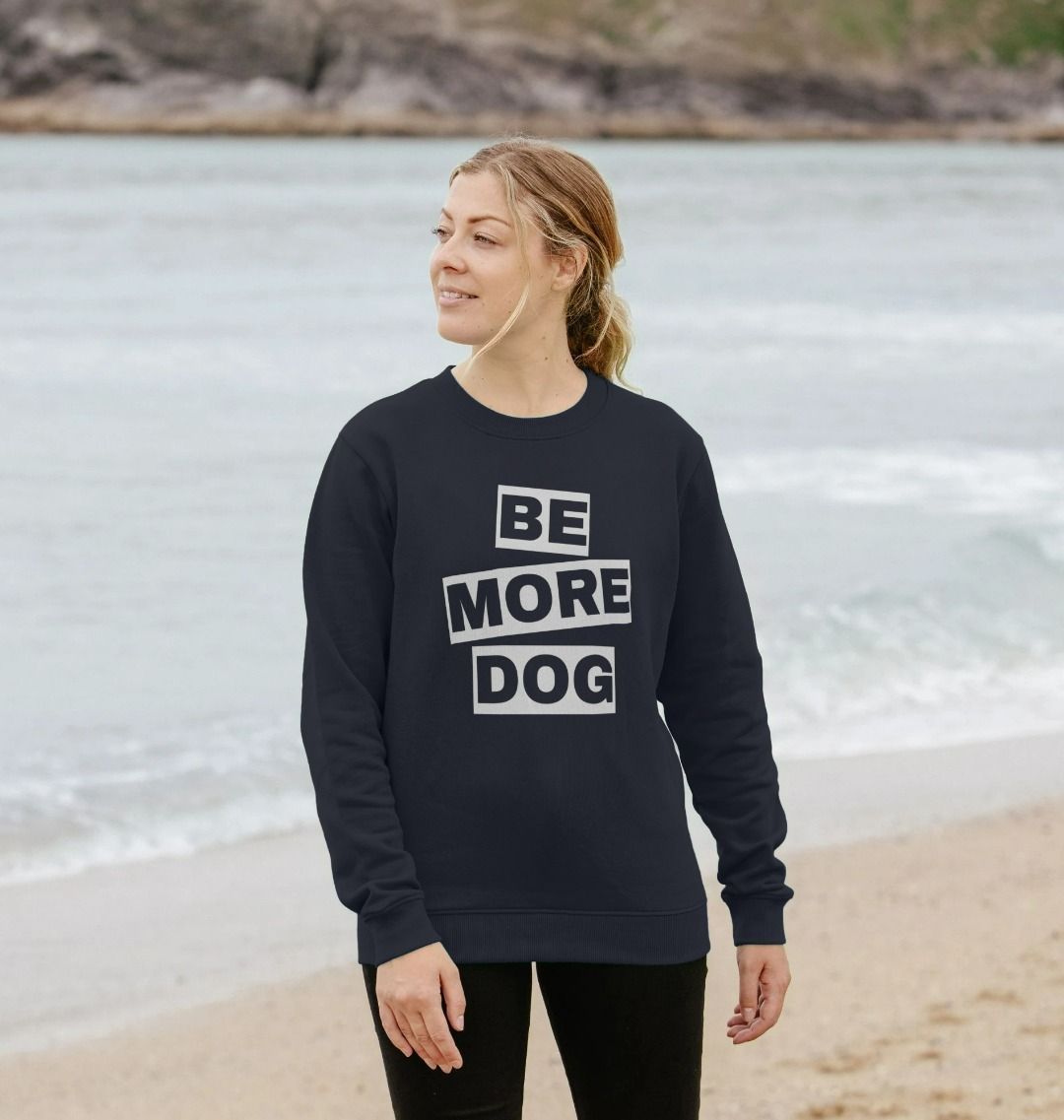 Be More Dog Crew Neck Sweatshirt With Back Print In White