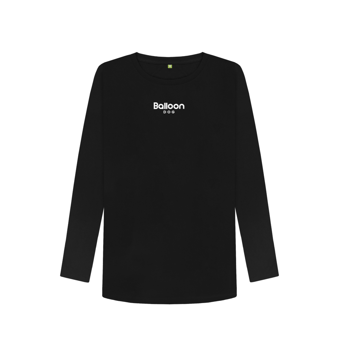 Black Printed Long Sleeve T Shirt Front