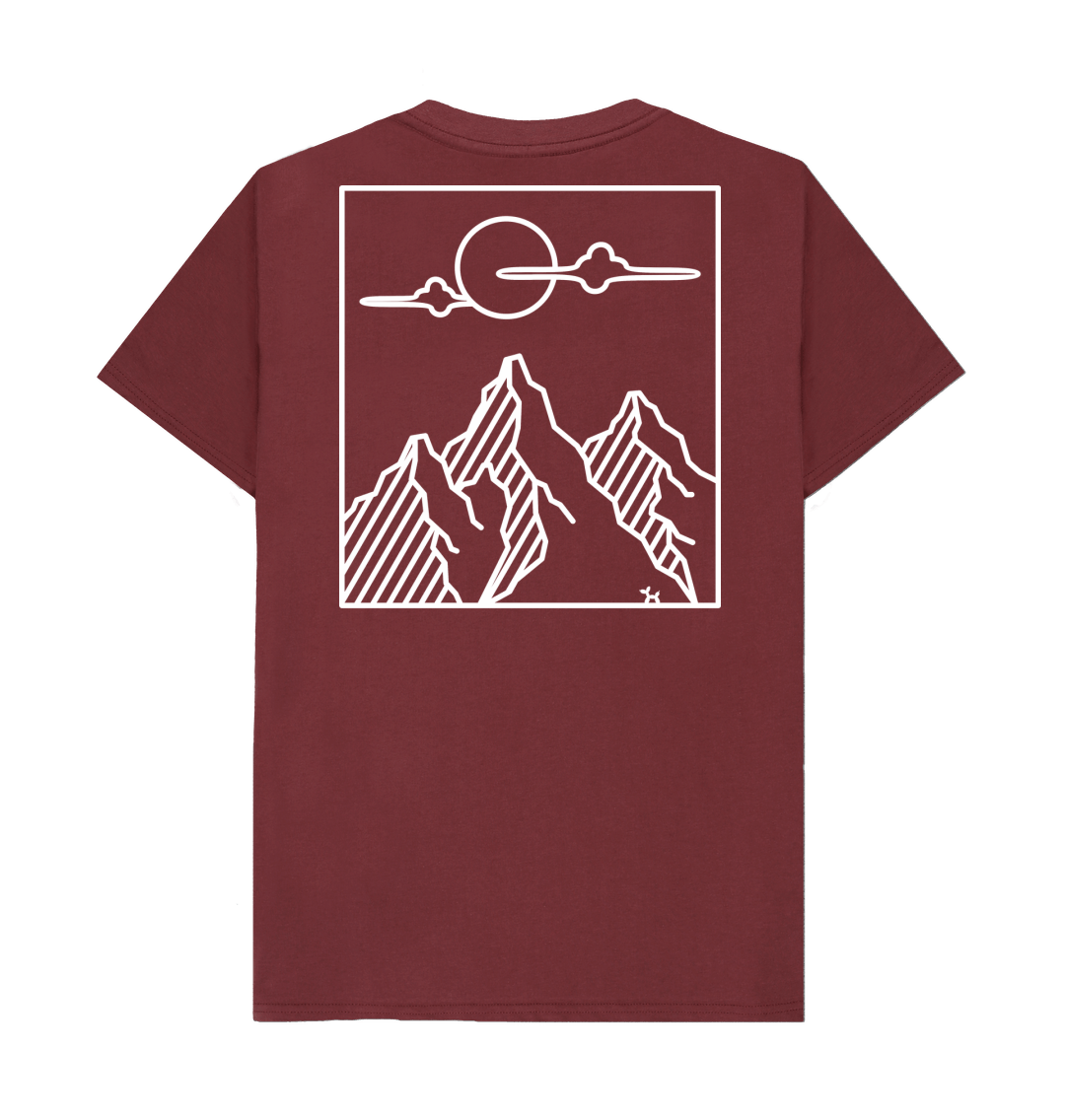 Mountains T-shirt With Back Print In White