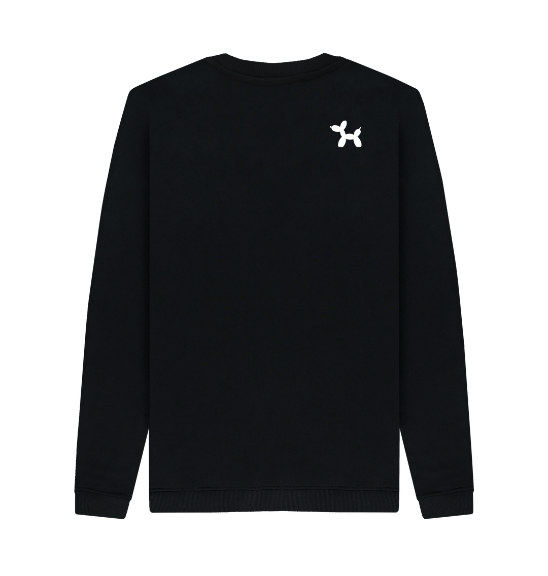 Black Printed Sweater Back