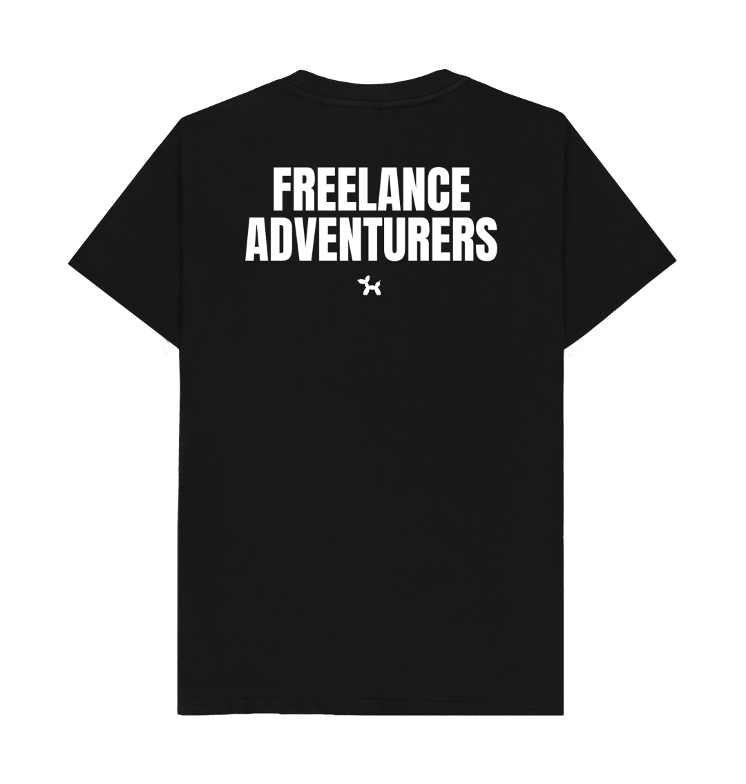 Freelance Adventurers T-shirt Back Print In White