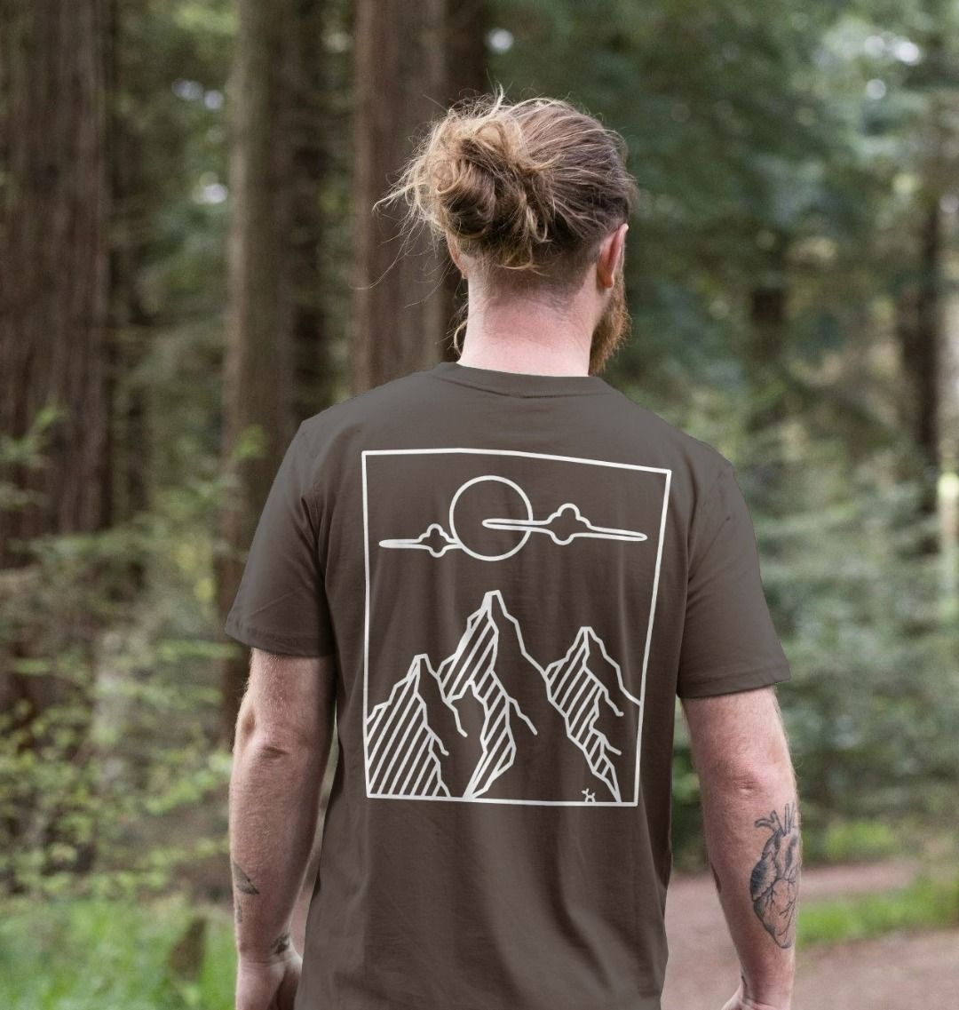 Mountains T-shirt With Back Print In White