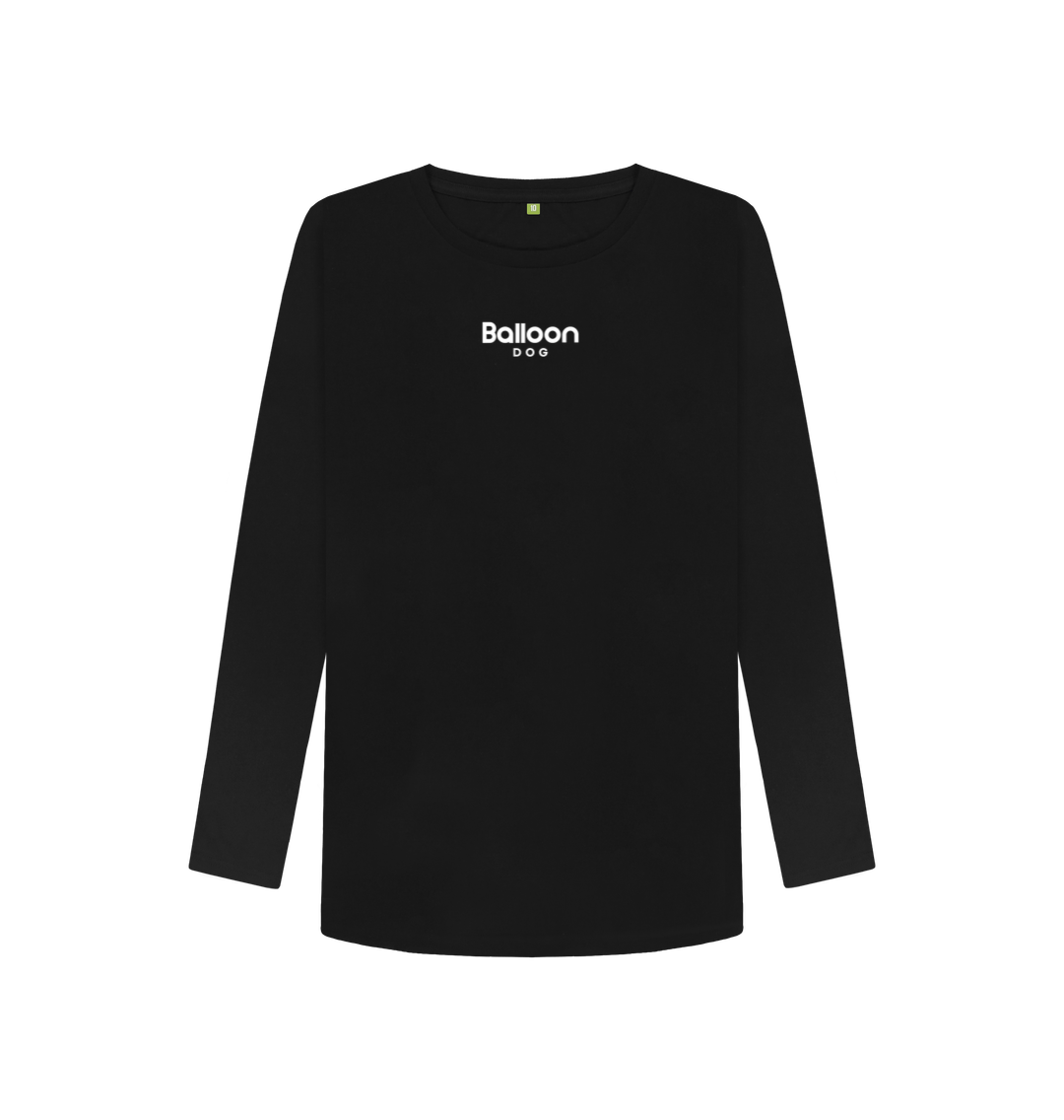Black Printed Long Sleeve T Shirt Front