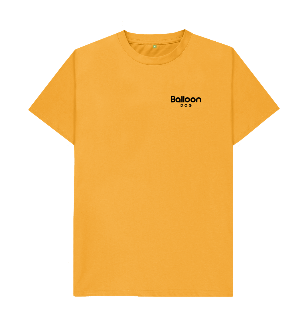 Mustard Organic Cotton T-shirt with Mini Logo Back Print In Black