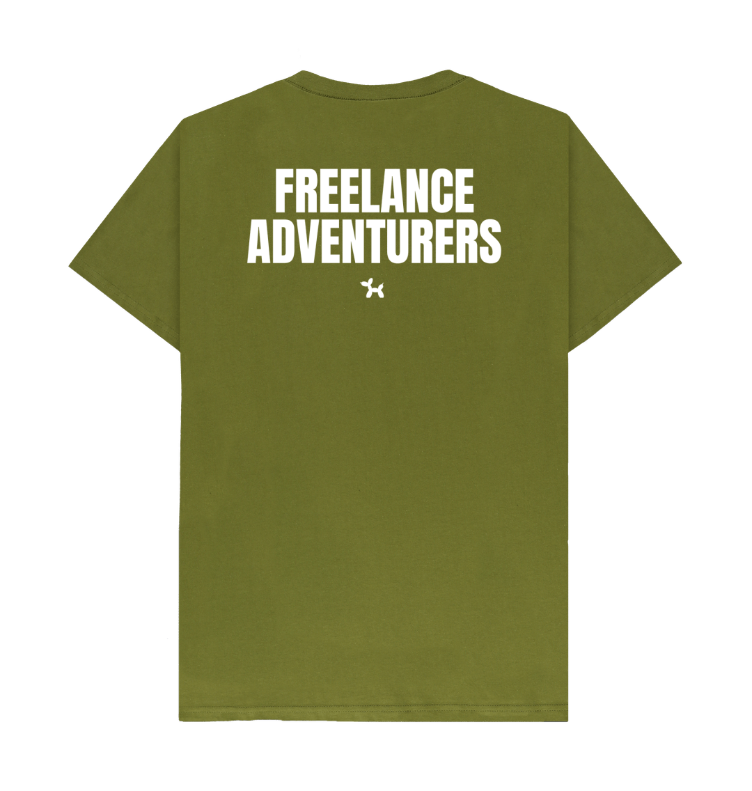 Freelance Adventurers T-shirt Back Print In White