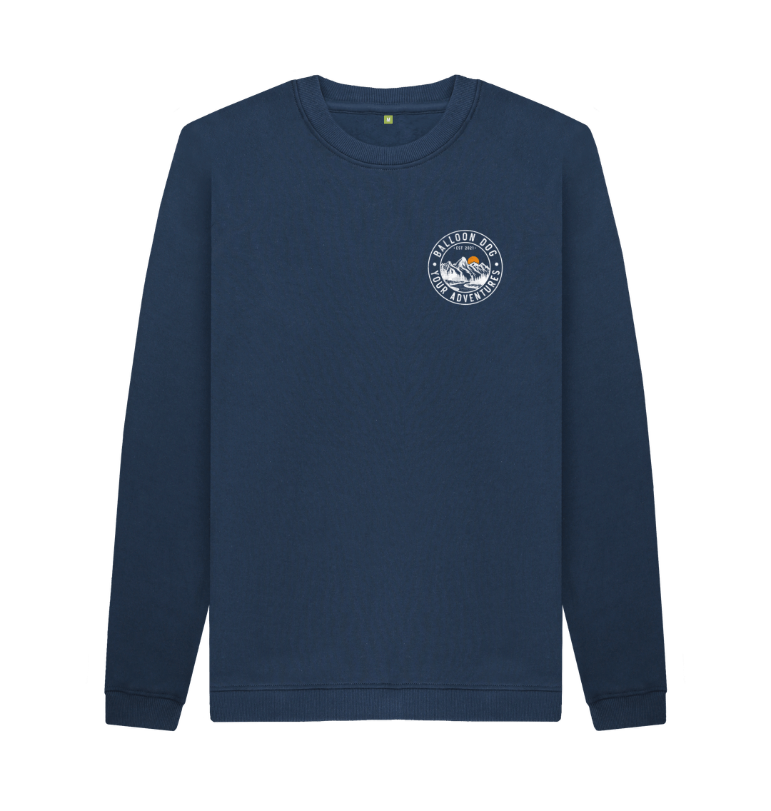Navy Blue Printed Sweater Front