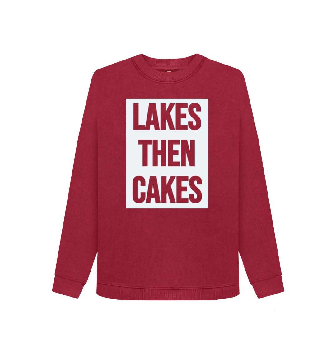 Cherry Lakes Then Cakes Organic Cotton Crew Neck Sweatshirt With Back Print Hazy White