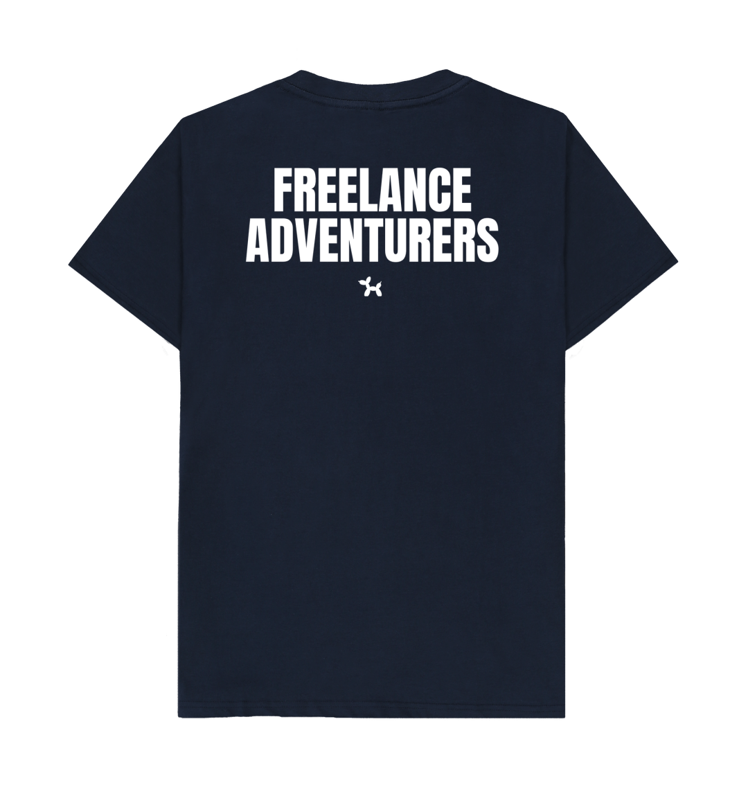 Freelance Adventurers T-shirt Back Print In White