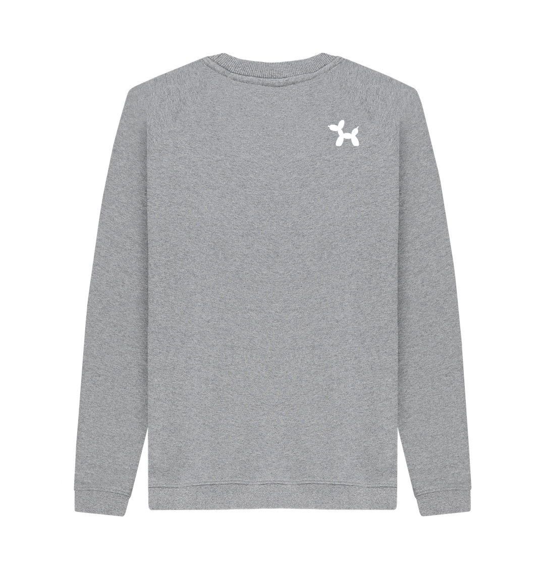 Crew Neck Sweatshirt With Faded Design And Back Print In White