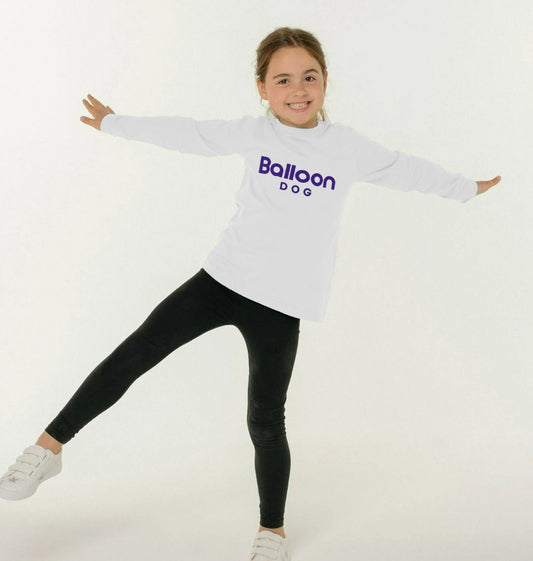 Organic Cotton Long Sleeve T-shirt With Back Print In Violet