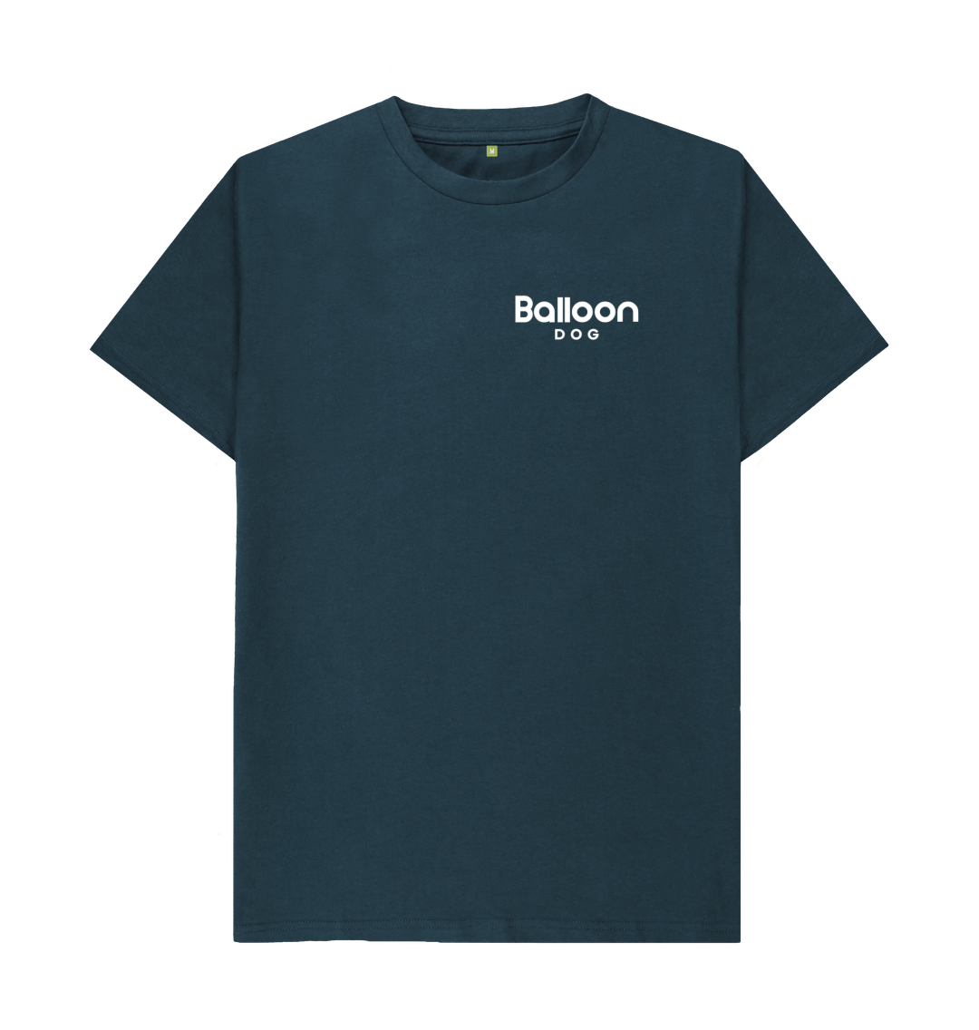 Denim Blue Organic Cotton T-shirt Your Adventures Back Print In Colour