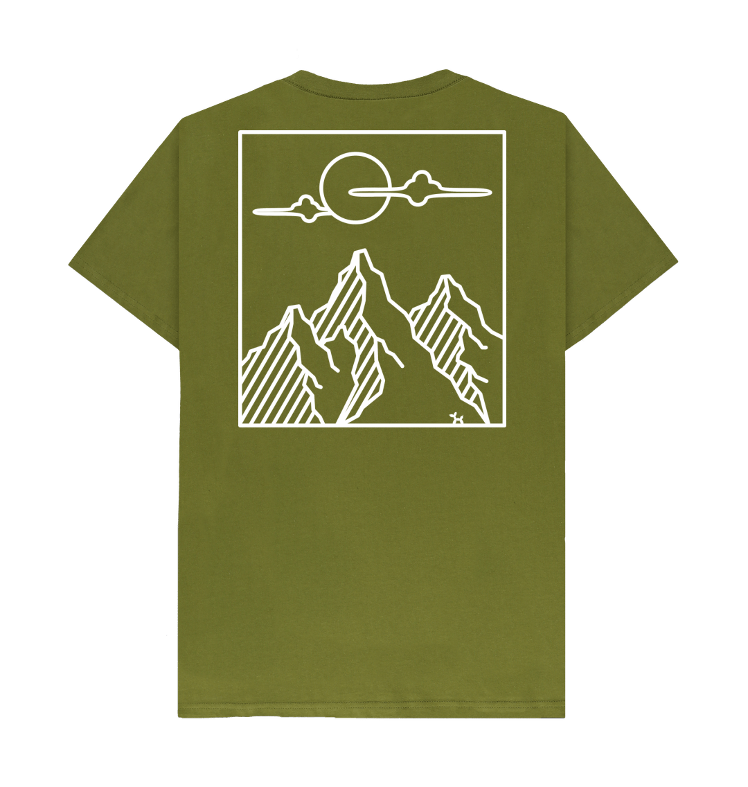 Mountains T-shirt With Back Print In White