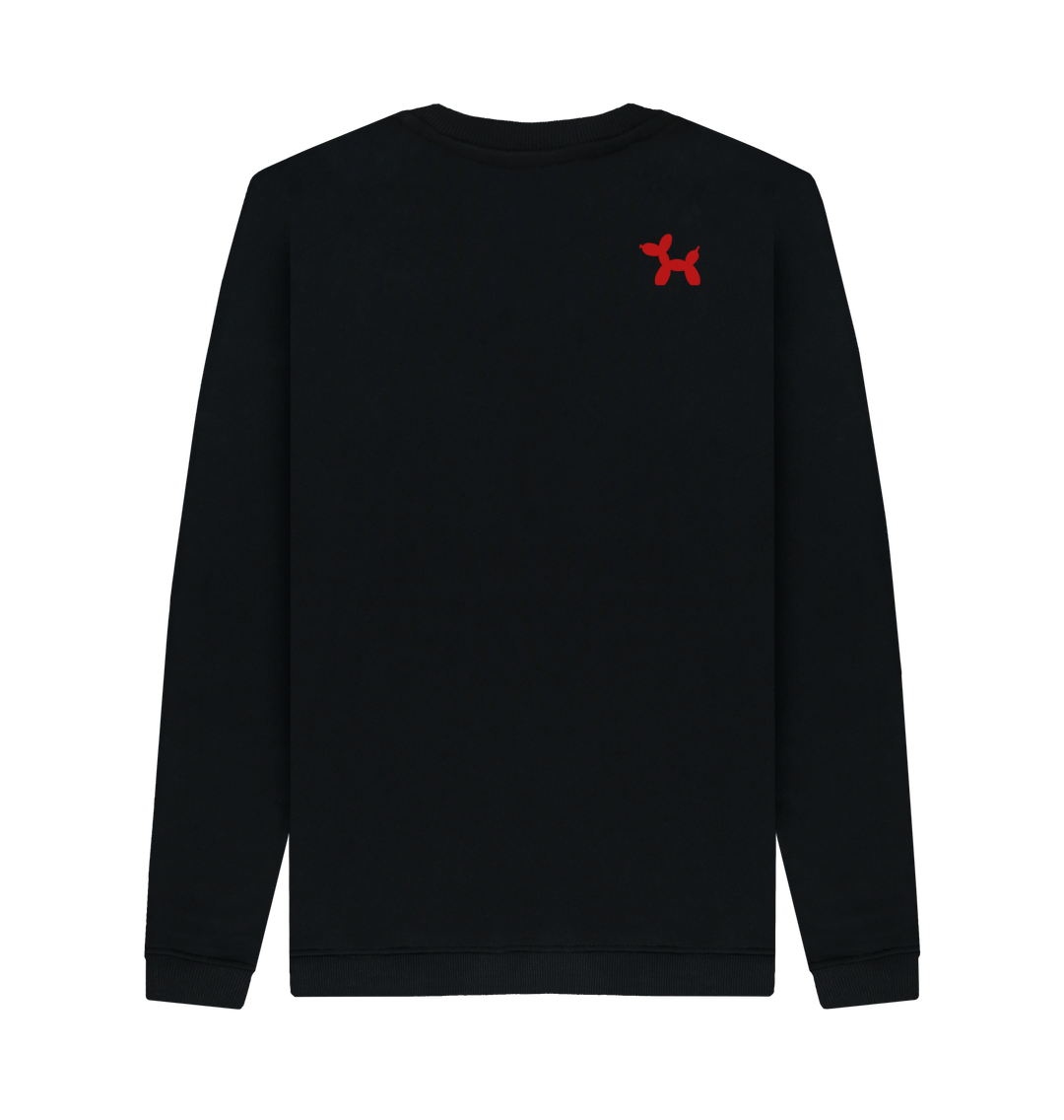Black Printed Sweater Back