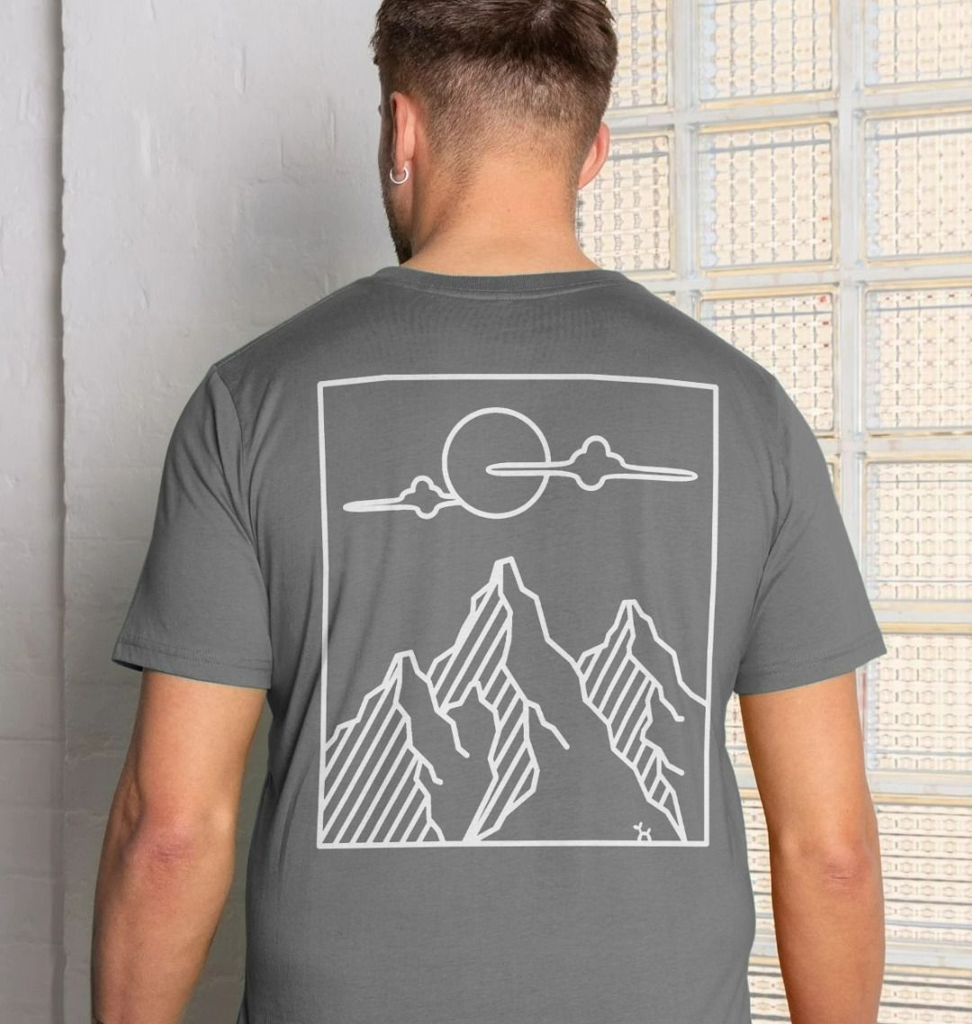 Mountains T-shirt With Back Print In White